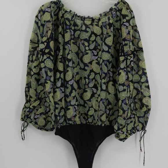 Free People Sundown Paisley Cotton Bodysuit Size Small - Picture 5 of 10